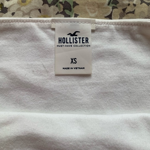 Hollister White Tube Top with Embroidered Butterfly - Picture 3 of 3
